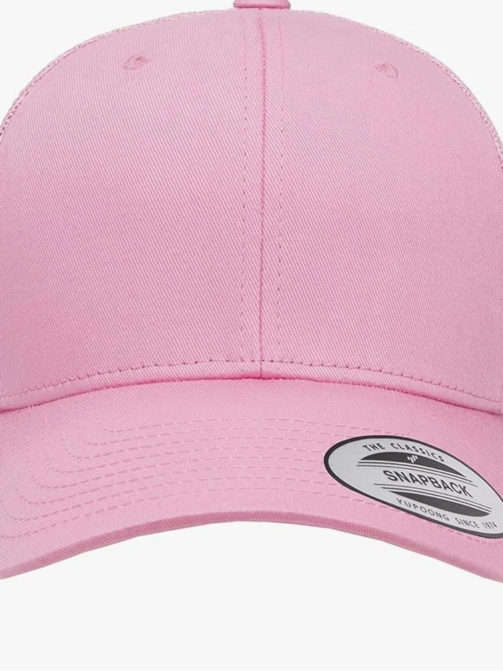 Yupoong Classic Trucker Snapback Hat Pink Mesh One Size Unisex Cap